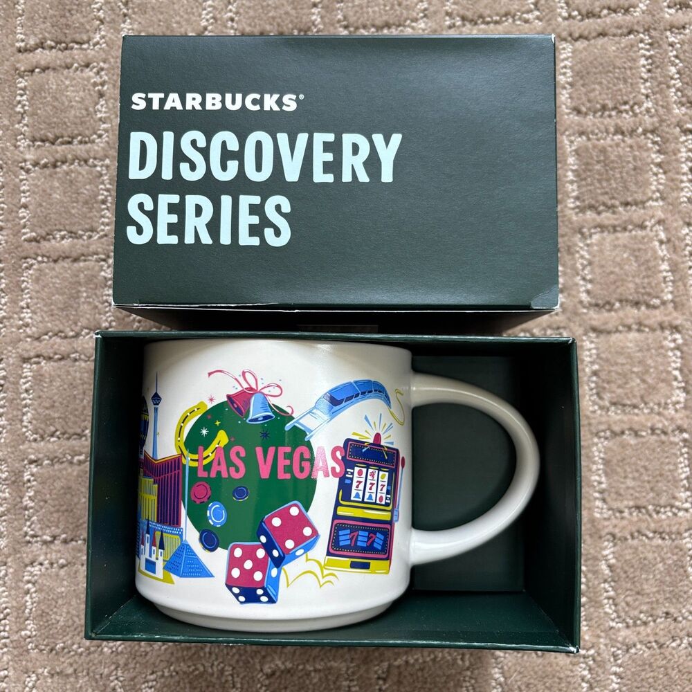 Starbucks Las Vegas Discovery Series 14 Oz Mug New NIB Colorful Slots Gambling